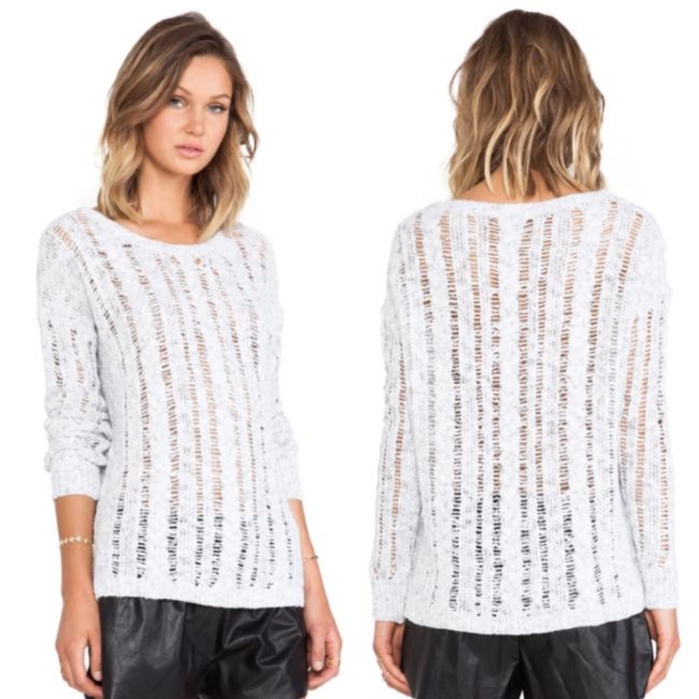Vince grey open knit sweater size S